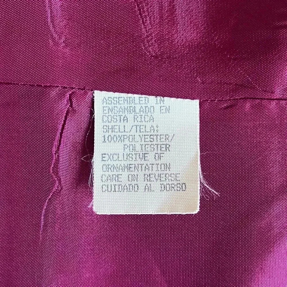 Vintage 90s Academia Gilmor Herringbone Collarless Purple Blazer Size 14 - Picture 8 of 9